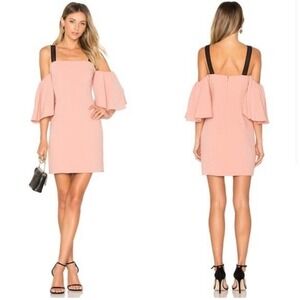 Cinq à Sept Monroe Cold-Shoulder Mini Dress in Bloom Pink - Size 6